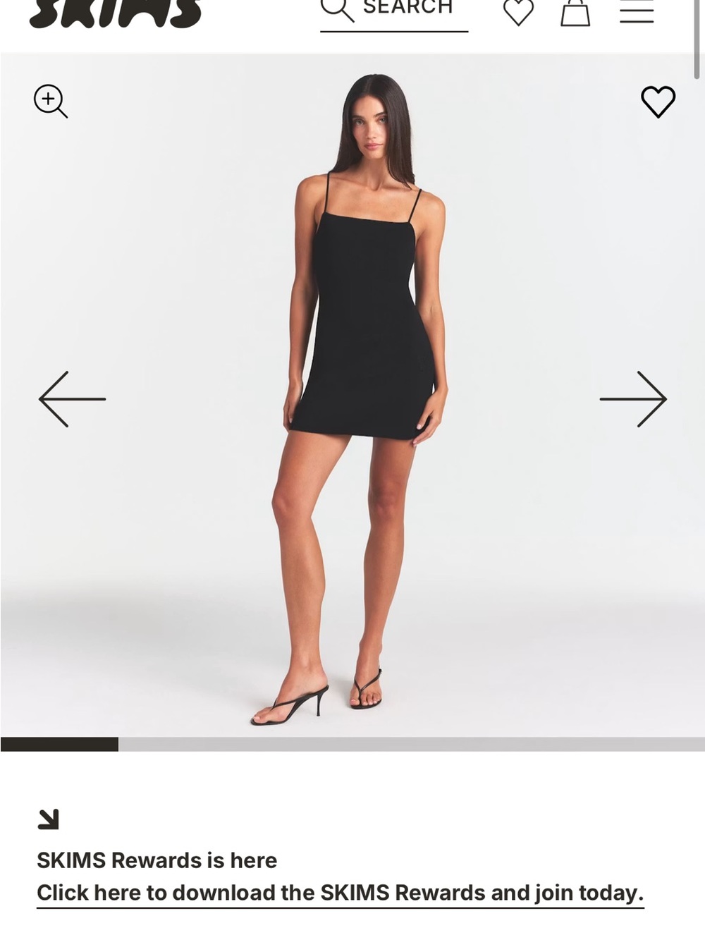 SKIMS Black Spaghetti-Strap Refined knit Mini Dress